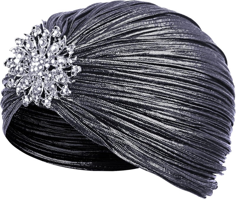CROWN GUIDE 1920s Gatsby Headpiece Crystal Roaring 20s Costumes Accessories Flapper Cap Exotic Hair Wraps - Image 1